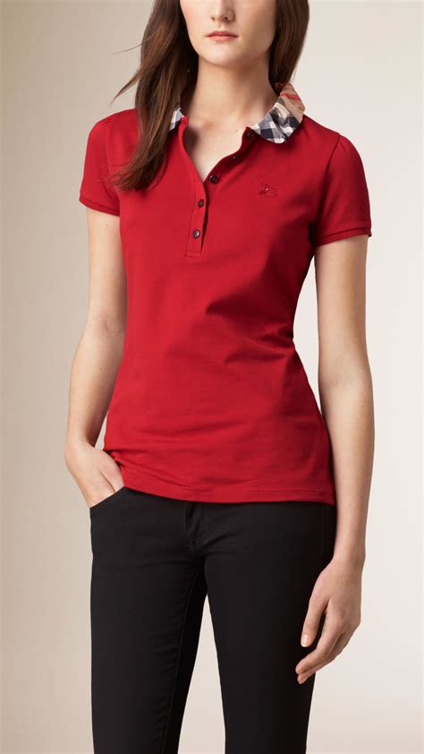 burberry red collar shirt|authentic burberry shirt.